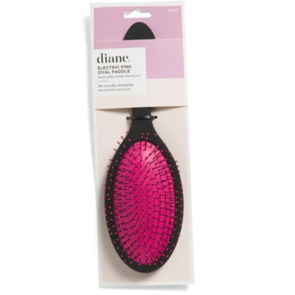 diane Oval Paddle Black Electric Pink Detangling Hair Brush